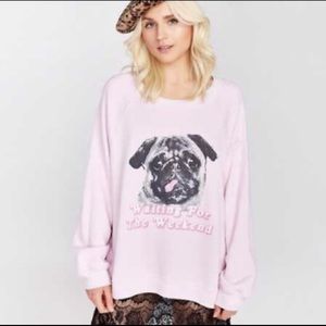 Wildfox Waiting for the weekend Pug jumper